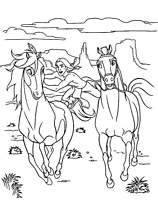 coloriage un indien et spirit